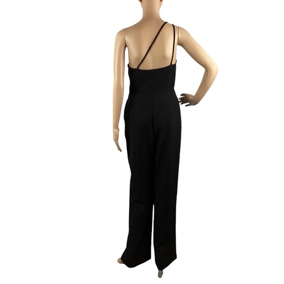 Line & Dot Vaughn One Shoulder Ring Detail Black Jumpsuit Small - Picture 5 of 9